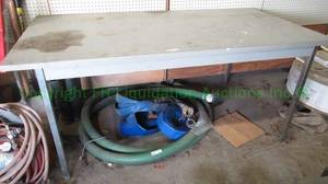 lot 347 image: METAL BASE WITH LAMINATE TOP TABLE