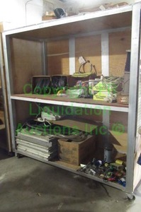 lot 333 image: METAL SHELF ON WHEELS contents not included