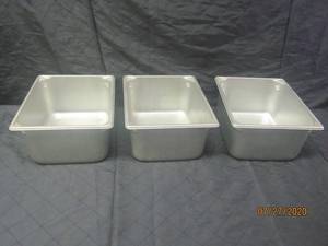 lot 354 image: 3 VOLLRATH STAINLESS STEEL STEAM PANS 30262