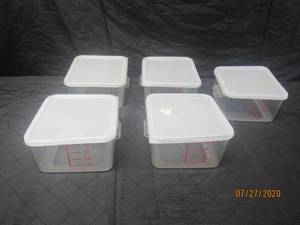 lot 358 image: 5 RUBBERMAID COMMERCIAL 4QT PLASTIC CONTAINER WITH LDS