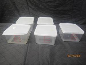 lot 359 image: 5 RUBBERMAID COMMERCIAL 4QT PLASTIC CONTAINER WITH LIDS