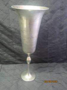 lot 27 image: &nbsp21 TALL MADE IN INDIA&nbsp FLARED SILVER VASE&nbsp