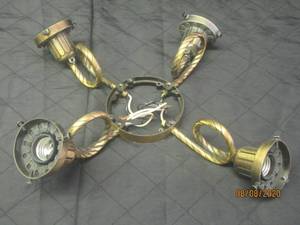 lot 37 image: 4 LIGHT BRASS CEILING FIXTURE&nbsp