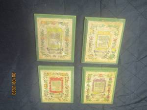 lot 47 image: 4 PC VINTAGE 1975 SCAGA TORNABENE&nbsp WALL RECIPE DECOR&nbsp&nbsp-DILL PCKLES&nbsp- PEAR RELISH&nbsp&nbsp- GRAPE BUTTER&nbsp&nbsp- STRAWBERRY JAM&nbsp