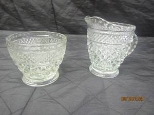 lot 48 image: ANCHOR HOCKING WEXFORD CREAM &amp SUGAR SET&nbsp