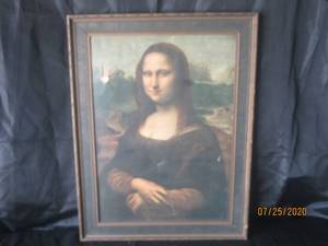 lot 84 image: MONA LISA BY LEONARDO DA VINCI FRAMED PAINTING DRUCK VON FR.RITCHER,G,M.B.H, LEIPZIG