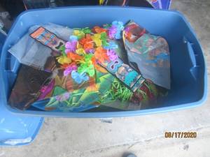 lot 199 image: GENEROUS HAWAIIAN LUAU PARTY SUPPLIES WITH TOTE&nbsp