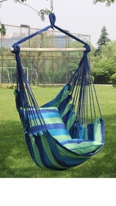 lot 230 image: NEW SORBUS CANVAS STRIPED OUTDOOR SWING WITHOUT PILLOWS&nbsp