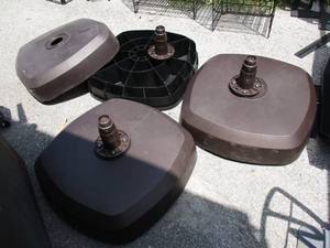 lot 9 image: 3-Treasure Garden-AKZ-BASE, Bronze Tone Finish-Umbrella Bases-All Need Parts