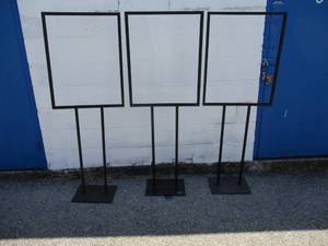 lot 61 image: 3- Double Sided Sign  Poster Stand.