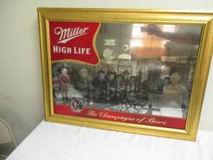 lot 28 image: Vintage Miller High Life-The Champagne Of Beers Mirror
