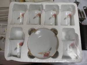 lot 37 image: 4-NEW-Sets Of Ceramic, 6-Cup And Saucers Chocolate Sets.-Pink