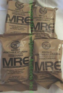 lot 75 image: Military MRE (Meals Ready to Eat) complete meal packs, 4 total