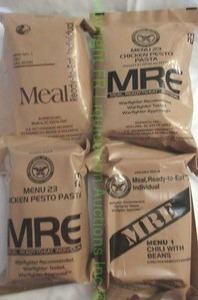 lot 77 image: Military MRE (Meals Ready to Eat) complete meal packs, 4 total