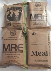 lot 79 image: Military MRE (Meals Ready to Eat) complete meal packs, 4 total
