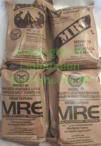 lot 81 image: Military MRE (Meals Ready to Eat) complete meal packs, 4 total