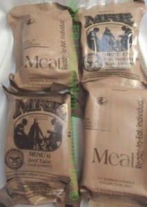 lot 82 image: Military MRE (Meals Ready to Eat) complete meal packs, 4 total
