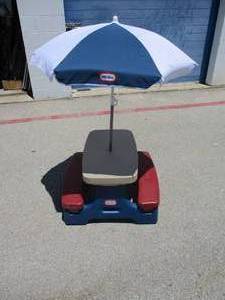 lot 58 image: Little Tikes Easy Store Picnic Table With Removable Umbrella