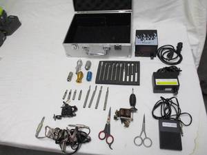 lot 113 image: Tattoo Artist Tools And Accessories In Lockable Carrying Case.