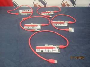 lot 42 image: 5 RESER CARD EXTENDERS VER008S 60CM PCI-E 1X TO 16X WITH 4PIN 6PIN SATA