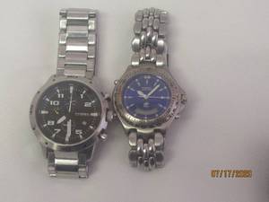 lot 105 image: DUO MEN FOSSIL WATCHES&nbsp100 METERS &amp 50 METERS&nbsp