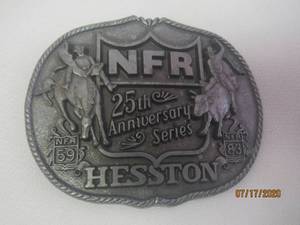 lot 111 image: NFR 25TH ANNIVERSARY SERIES HESSTON BELT BUCKLE&nbsp FIRST EDITION LIMITED COLLECTORS BUCKLE&nbsp