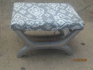 lot 230 image: FABRIC COVERED WOODEN OTTOMAN BENCH&nbsp23L X 15 X 15H&nbsp