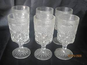 lot 310 image: SET OF 6 WEXFORD CLEAR ANCHOR HOCKING WATER GOBLETS&nbsp