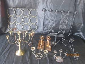 lot 312 image: TOTAL OF 9 ASSORTED CANDLE HOLDERS&nbsp