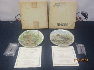 lot 364 image: DUO SOUTHERN LIVING GALLERY PLATES PAINTINGS BY &nbsp ARTIST A.J. HERITAGE WITH COA- GREEN WINGED TEAL&nbsp- AMERICAN WOODCOCK&nbsp