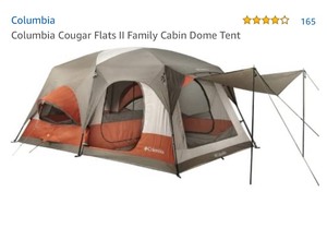 lot 60 image: COLUMBIA COUGAR FLATS II FAMILY DOME TENT 15FTX10FT 8PERSON 2 ROOM