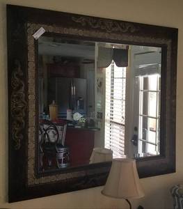 lot 3 image: LARGE SIZE WALL MIRROR (42 12 W X 38 12 H)