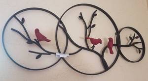 lot 20 image: WROUGHT IRON STYLE WALL DECOR PIECE (32.5W X 15.75H)