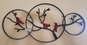 lot 21 image: WROUGHT IRON STYLE WALL DECOR PIECE (32.5W X 15.75H)