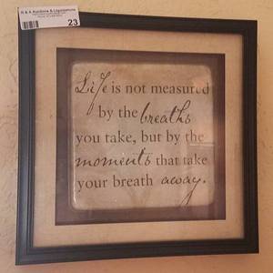 lot 23 image: WALL FRAMED PRINT