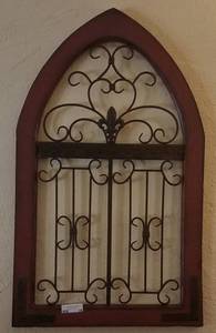 lot 34 image: LARGE WOOD AND METAL WALL DECOR PIECE (24 W x 40.5 H) MATCHES LOTS #32 AND #37