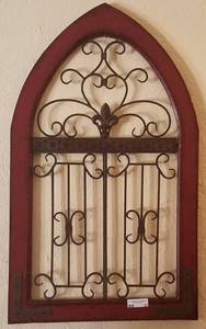 lot 37 image: LARGE WOOD AND METAL WALL DECOR PIECE (24 W x 40.5 H) MATCHES LOTS #32 AND #34
