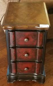 lot 45 image: 3-DRAWER SIDE TABLE (14 W X 19 D X 24.5 H)