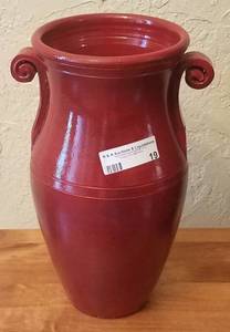 lot 19 image: TERRA-COTTA STYLE VASE (14.5 H X 9 W)