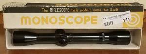 lot 111 image: MONOSCOPE RIFLE SCOPE No. 4420 (JAPAN)