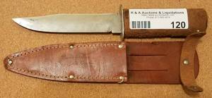 lot 120 image: VINTAGE IMPERIAL KNIFE WITH SHEATH (BURNS GABLES - TOP OF THE OZARKS) (5 L)
