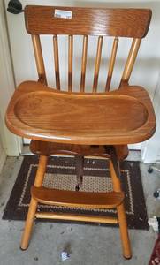 lot 167 image: VINTAGE WOODEN HIGH CHAIR