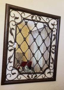 lot 334 image: LARGE SIZE METAL FRAMED MIRROR ( 35.5W X 42L)