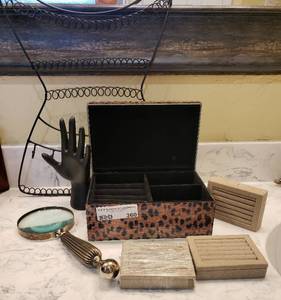 lot 360 image: LOT OF ASSORTED RING HOLDERSBOXES AND MORE