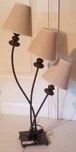 lot 236 image: 3-LIGHT LAMP WITH SHADE (30 HIGH)