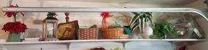 lot 247 image: SHELF LOT OF ASSORTED HOME DECOR AND MORE
