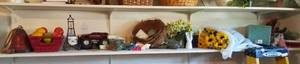 lot 248 image: SHELF LOT OF ASSORTED HOME DECOR AND MORE