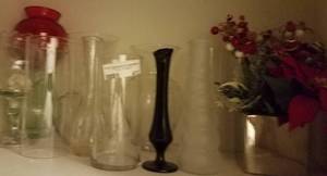 lot 413 image: LOT OF GLASS VASES AND MORE