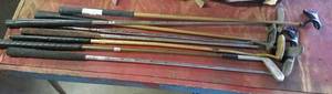 lot 527 image: LOT OF 8 GOLF CLUBS (BIDDING BY THE PIECE)