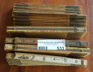 lot 533 image: VINTAGE CARPENTERS FOLDING RULERS
